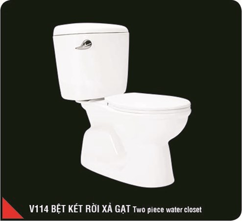 Bàn cầu 2 khối xả gạt Hảo Cảnh V114- Bàn cầu trẻ em