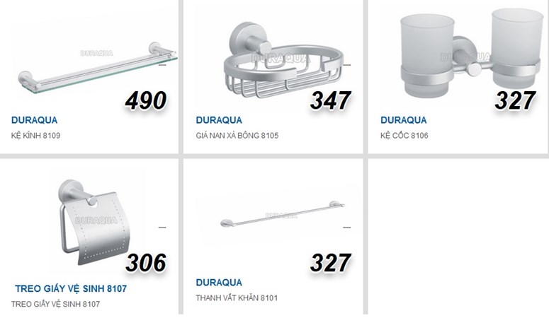 Bộ phụ kiện phòng tắm Duraqua 8100