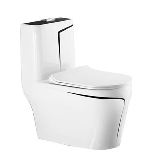 Bồn cầu khối trắng viền đen