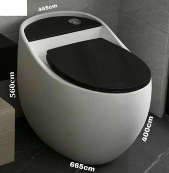 Bồn cầu trứng trắng nắp đen