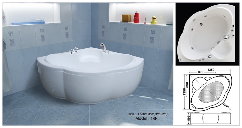 Bồn tắm góc Việt Mỹ 14H