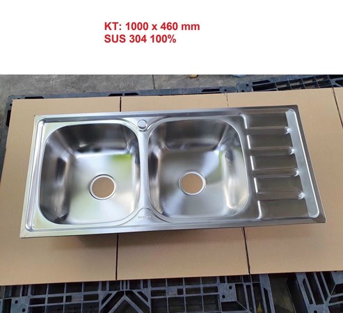 Chậu rửa chén 2 hộc cánh 10046