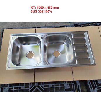 Chậu rửa chén 2 hộc cánh 10046