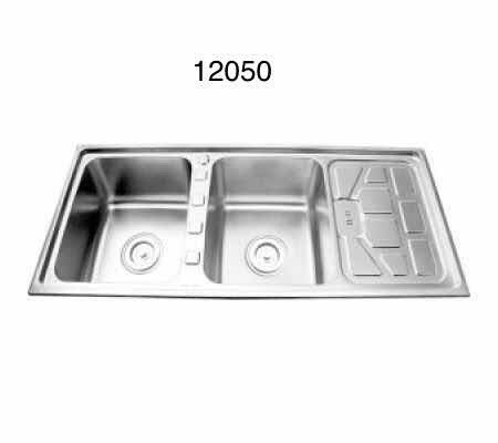Chậu rửa chén inox 2 hộc cánh 12050