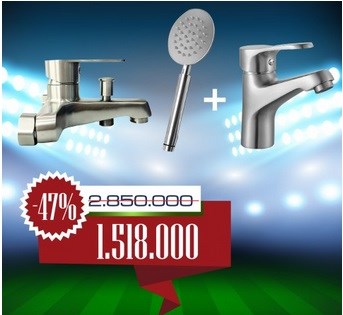Combo sen tắm + vòi lavabo nóng lạnh