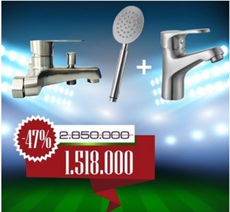 Combo sen tắm + vòi lavabo nóng lạnh 