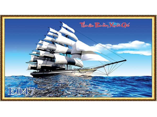 Gạch tranh Thuận buồm xuôi gió E047