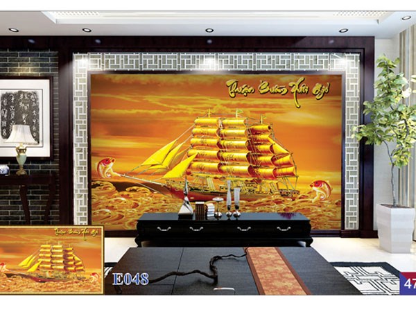 Gạch tranh Thuận buồm xuôi gió E048
