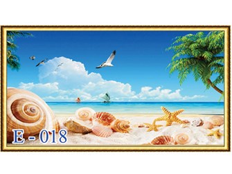 Gạch tranh thuyền và biển E018