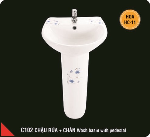 Lavabo chân treo Hảo Cảnh C102-HC11