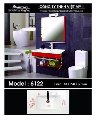 Lavabo kiếng Việt Mỹ 6122