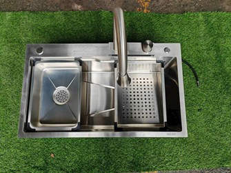 Combo chậu rửa chén 1 hộc kèm vòi inox 304