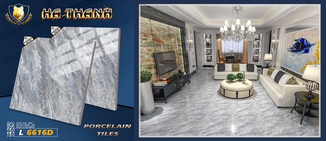 Gạch bóng kiếng Hà Thanh 60x60cm L6616D