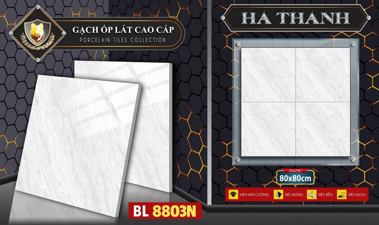 Gạch bóng kiếng Hà Thanh 80x80cm BL8803N