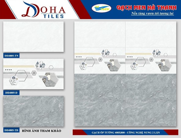 Gạch men Hà Thanh 40x80cm DH4805DN
