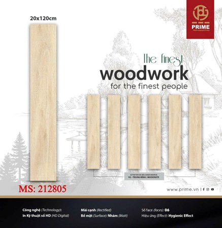 Gạch PRIME 20x120cm thẻ gỗ 212805