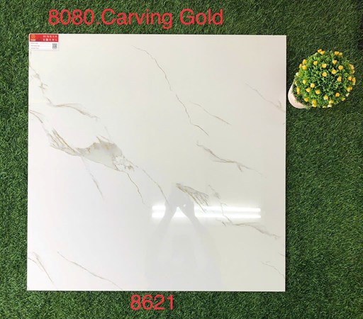 Gạch PRIME 80x80cm bóng Carving Gold 8621