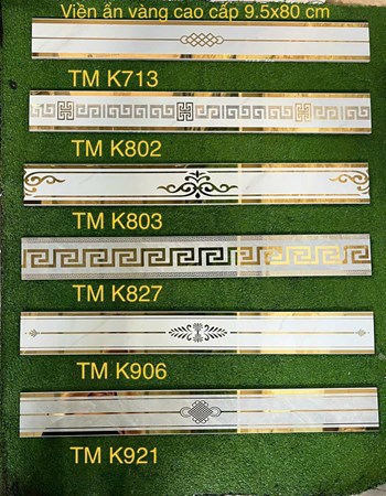 Gạch viền ẩn vàng cao cấp 9,5 x 80cm