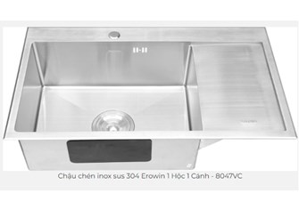 Chậu rửa chén Erowin 1 hộc cánh 8047VC