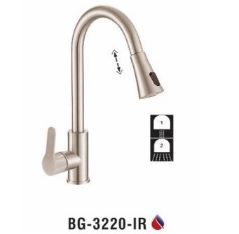 Vòi rửa chén nóng lạnh Inox 304 Biggo BG-3220-IR